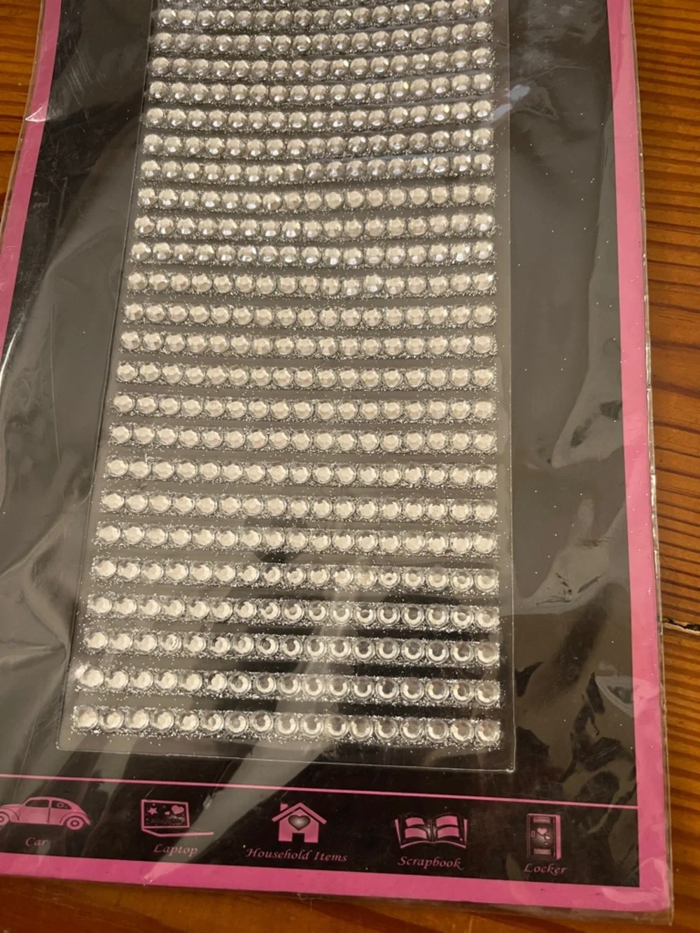Silver Self-Adhesive Rhinestone Sticker Sheet